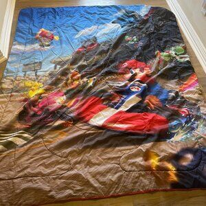 NINTENDO SUPER MARIO BROS MARIO KART Reversible Twin Comforter Set with Sheets.